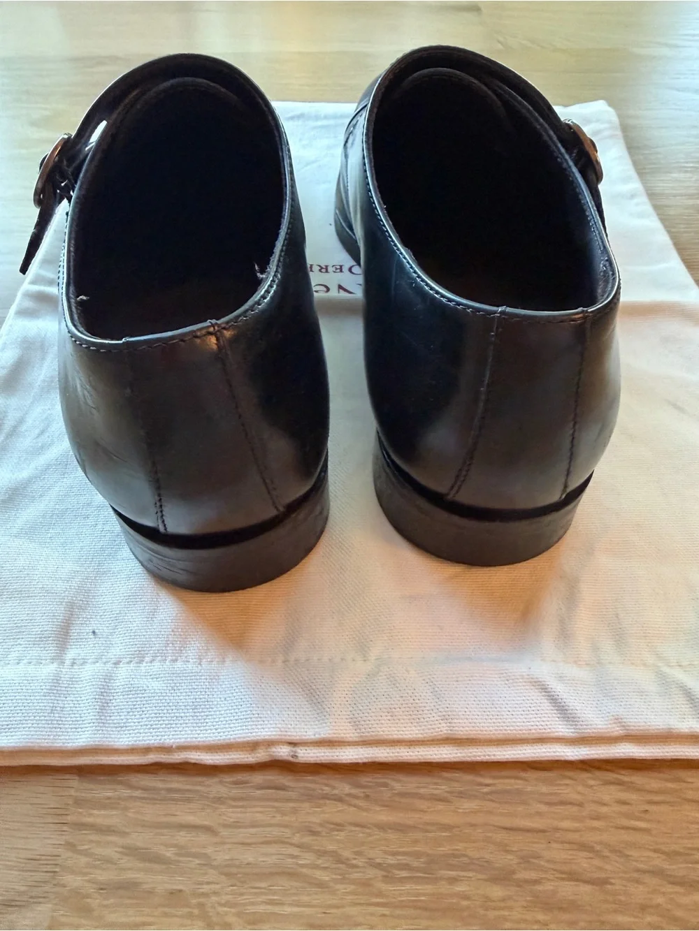 To Boot New York Men’s leather cap toe double monk strap shoes
